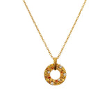 Adamar Jewels VISTOSO Lucky Wheel Necklace in 18K yellow gold with colour sapphire and diamonds