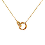 Adamar Jewels VISTOSO Cherish Necklace in 18K yellow gold set with colour sapphire and diamonds