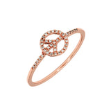 Adamar Jewels Peace Ring in 18K rose gold set with diamonds