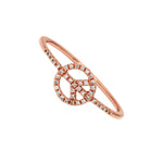 Adamar Jewels Peace Ring in 18K rose gold set with diamonds