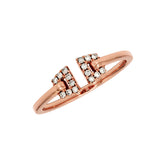 Adamar Jewels Stirrups Ring in 18K rose gold set with diamonds
