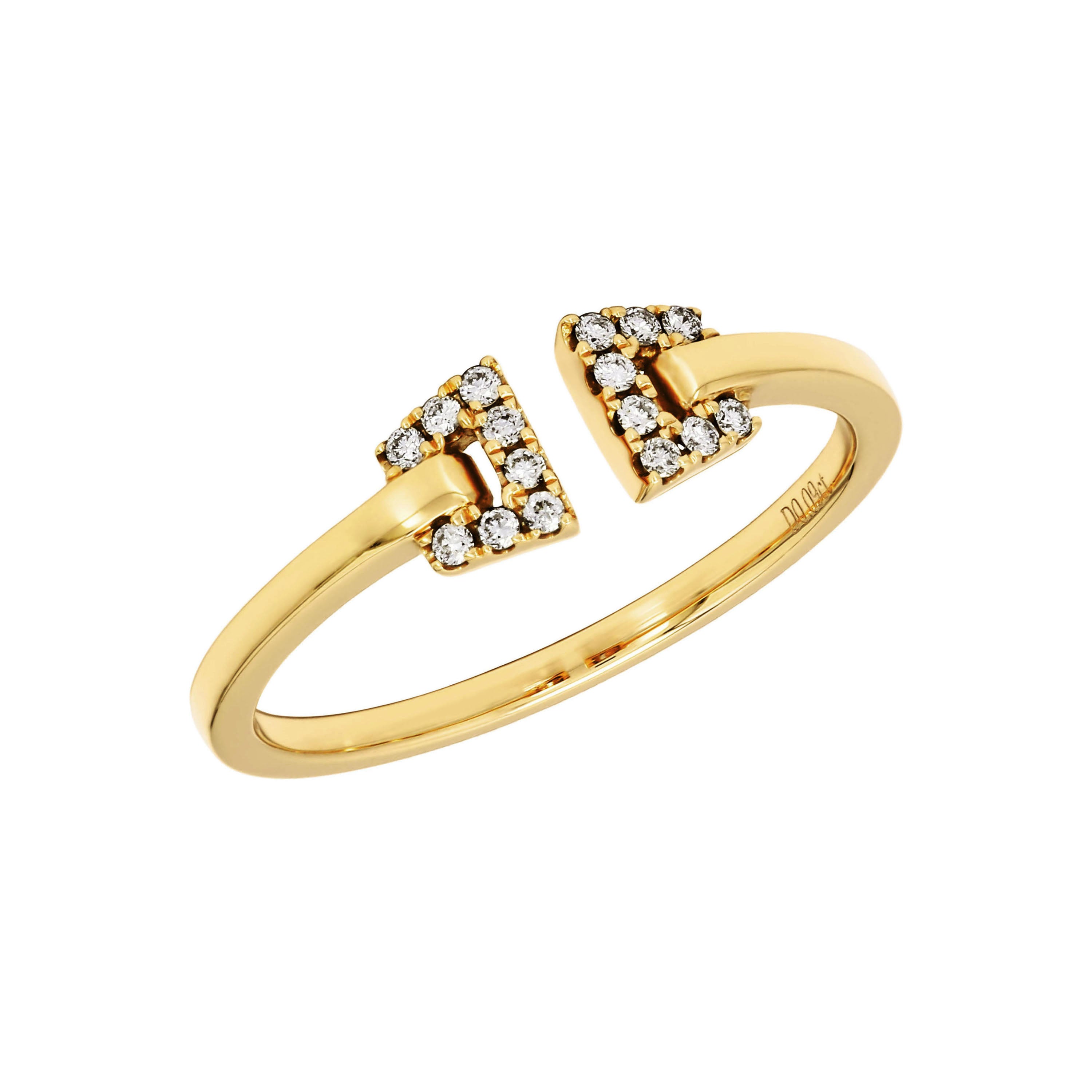 Adamar Jewels Stirrups Ring in 18K yellow gold set with diamonds