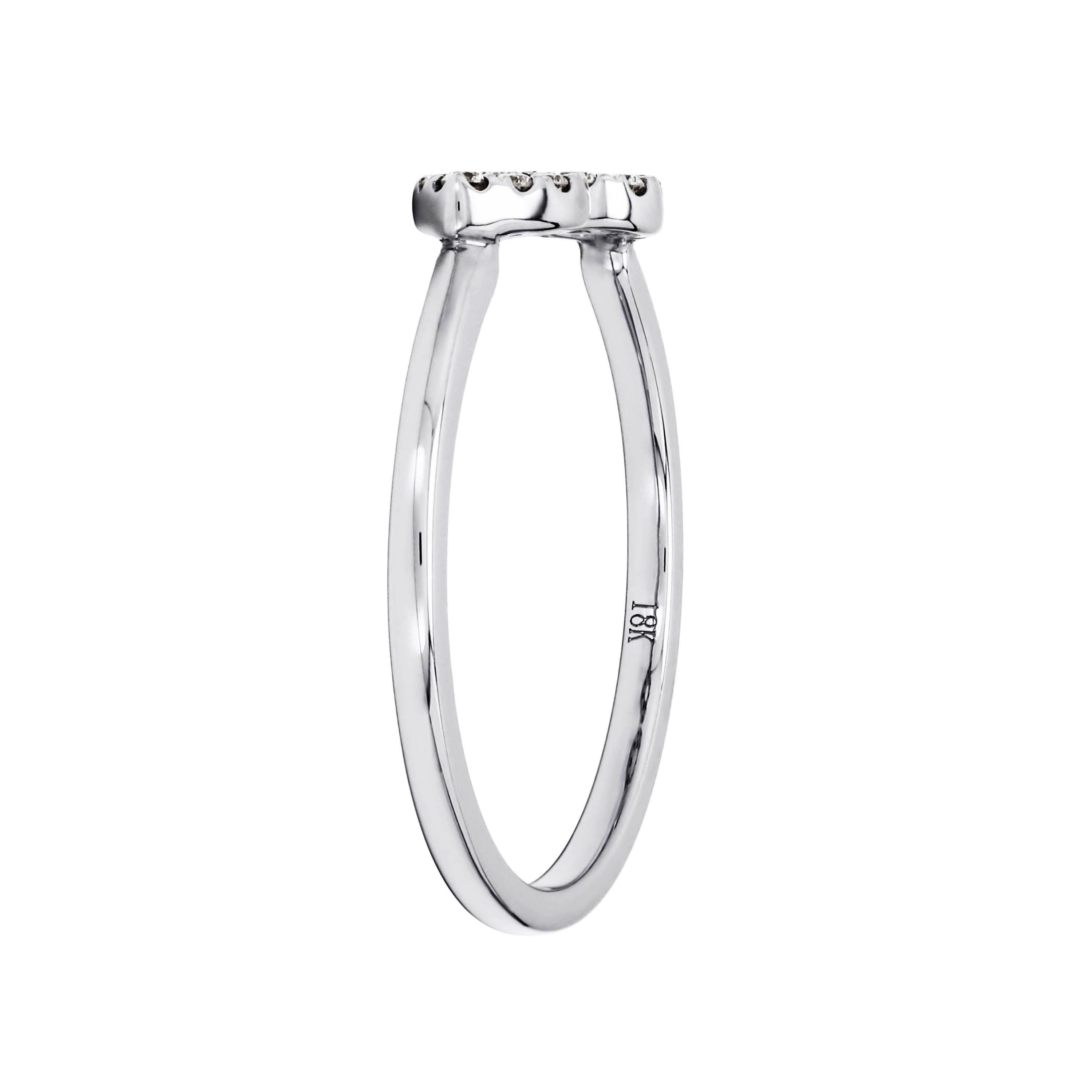 Adamar Jewels Double drop Ring in 18K white gold set with diamonds