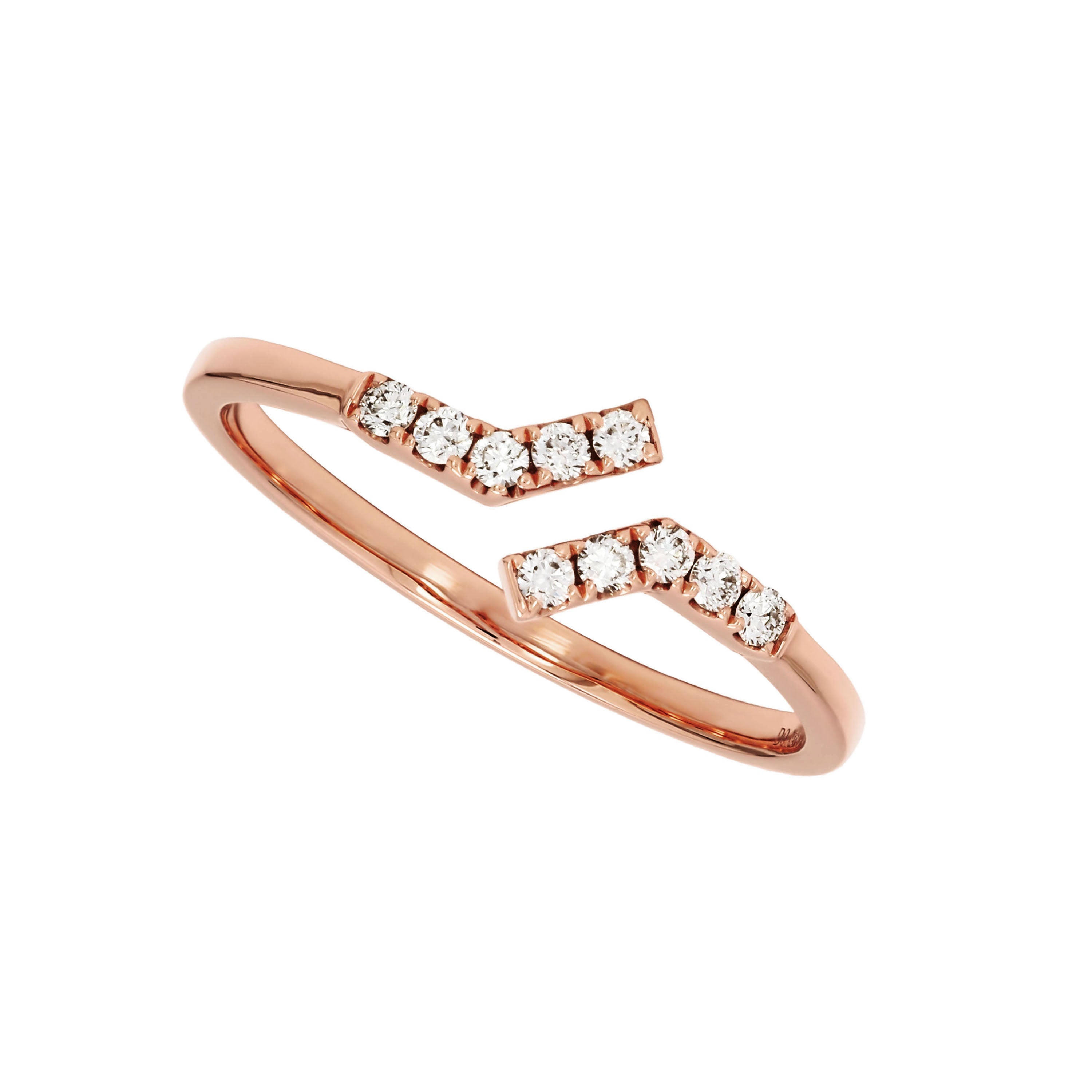 Adamar Jewels Beam Ring in 18K rose gold set with diamonds