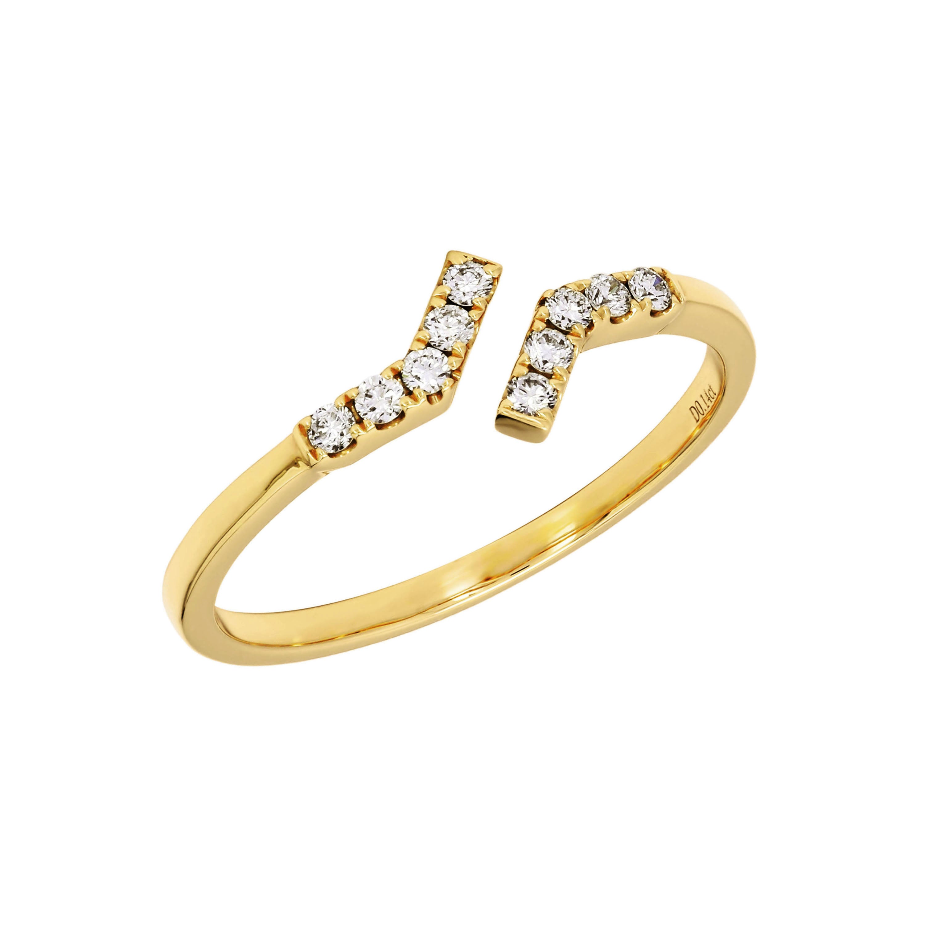 Adamar Jewels Beam Ring in 18K yellow gold set with diamonds