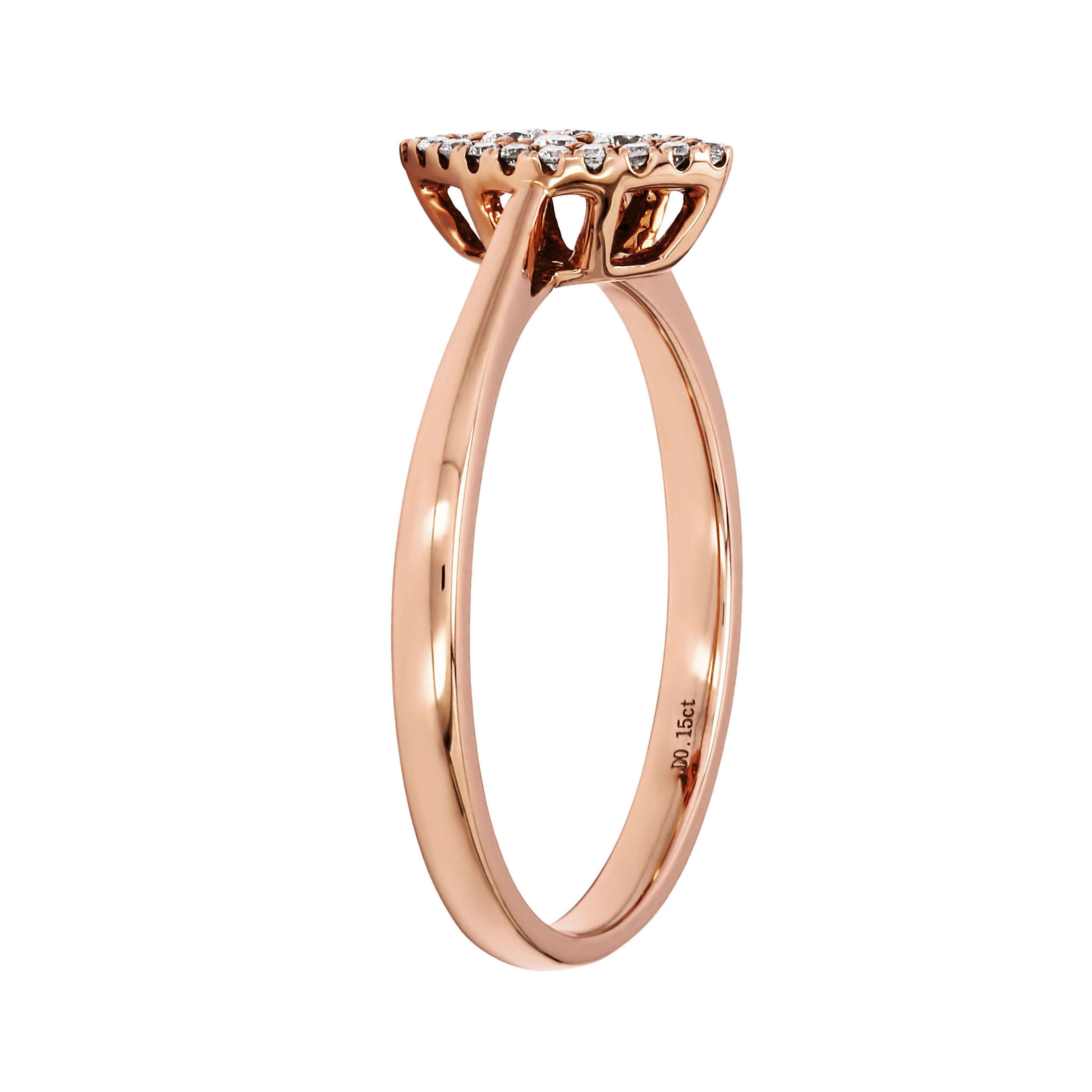 Adamar Jewels Marquise Cluster Ring in 18K rose gold set with diamonds