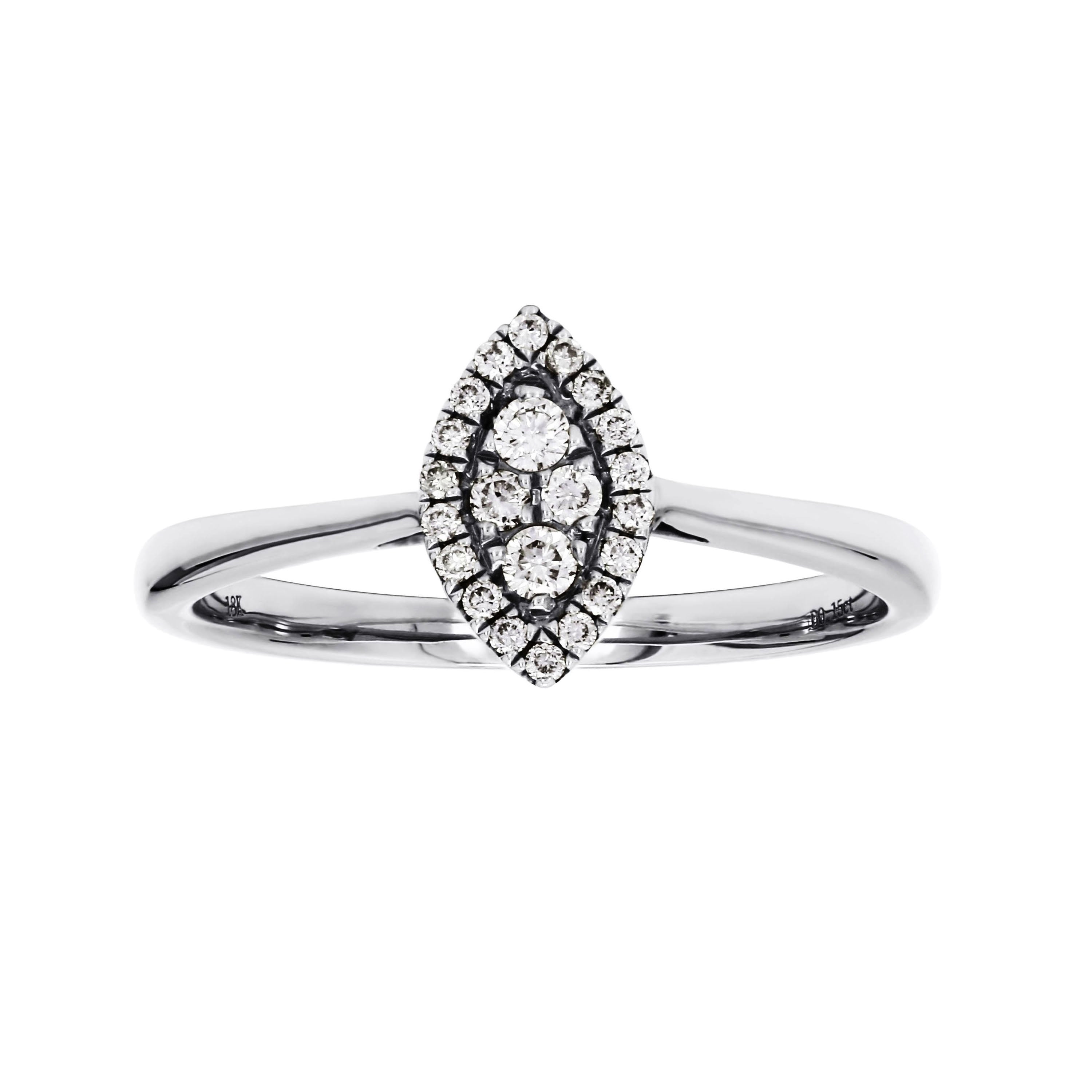 Adamar Jewels Marquise Cluster Ring in 18K white gold set with diamonds