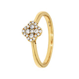 Adamar Jewels Lucky Clover Ring in 18K yellow gold set with diamonds