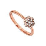 Adamar Jewels Sweet Floral Ring in 18K rose gold set with diamonds