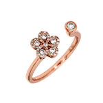Adamar Jewels Floral Open Ring in 18K rose gold set with diamonds