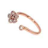 Adamar Jewels Floral Open Ring in 18K rose gold set with diamonds