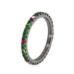 Adamar Jewels VISTOSO Eternity Ring in 18K black rhodium with colour sapphire and diamonds