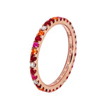 Adamar Jewels VISTOSO Eternity Ring in 18K rose gold with colour sapphire and diamonds