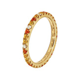 Adamar Jewels VISTOSO Eternity Ring in 18K yellow gold with colour sapphire and diamonds