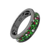 Adamar Jewels VISTOSO Galaxy Ring in 18K black rhodium with colour sapphire and diamonds