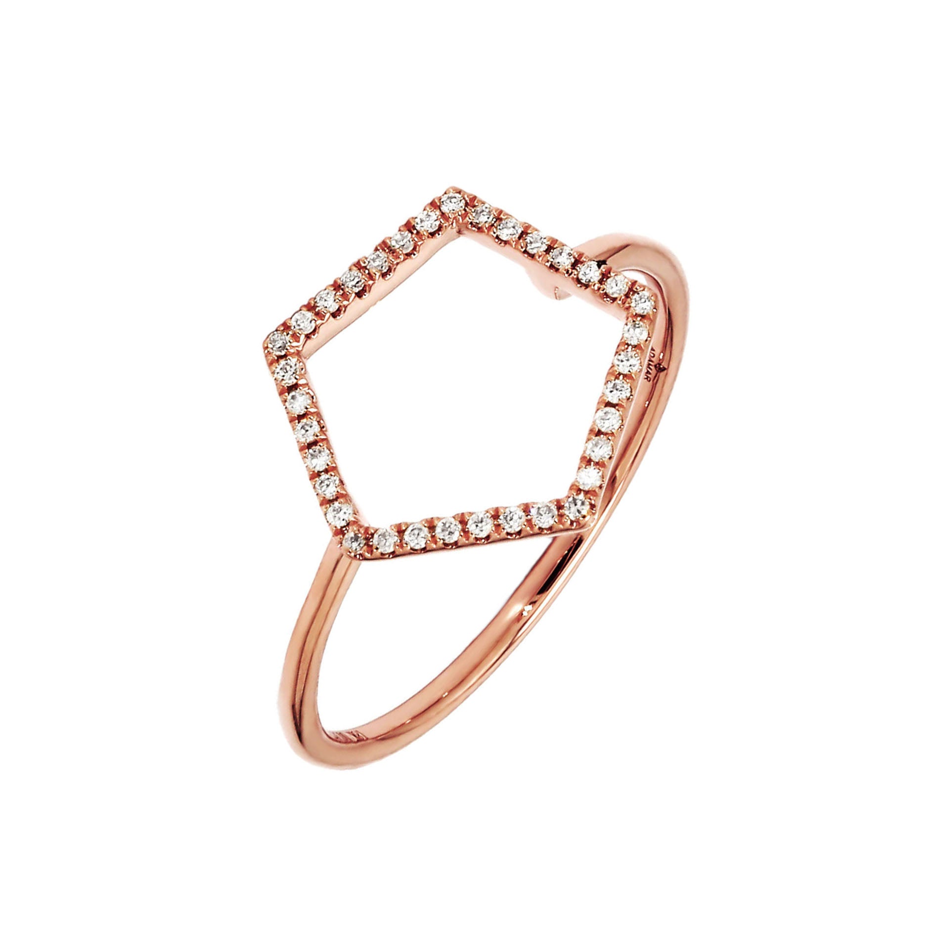 Adamar Jewels LUZ Cielo Ring in 18K rose gold set with diamonds