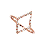 Adamar Jewels LUZ Cometa Ring in 18K rose gold set with diamonds