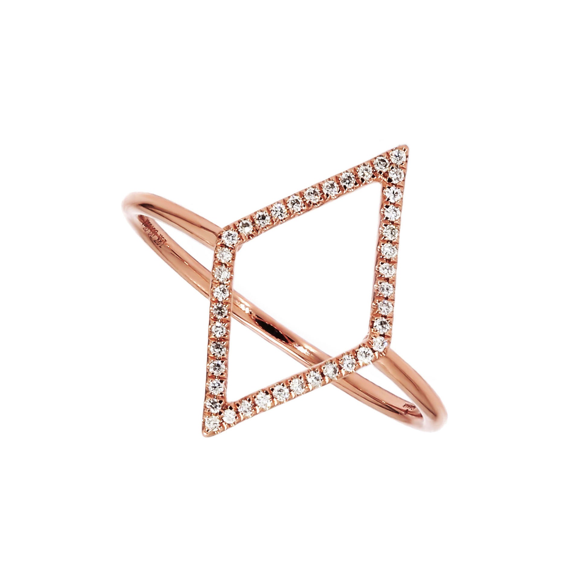 Adamar Jewels LUZ Cometa Ring in 18K rose gold set with diamonds
