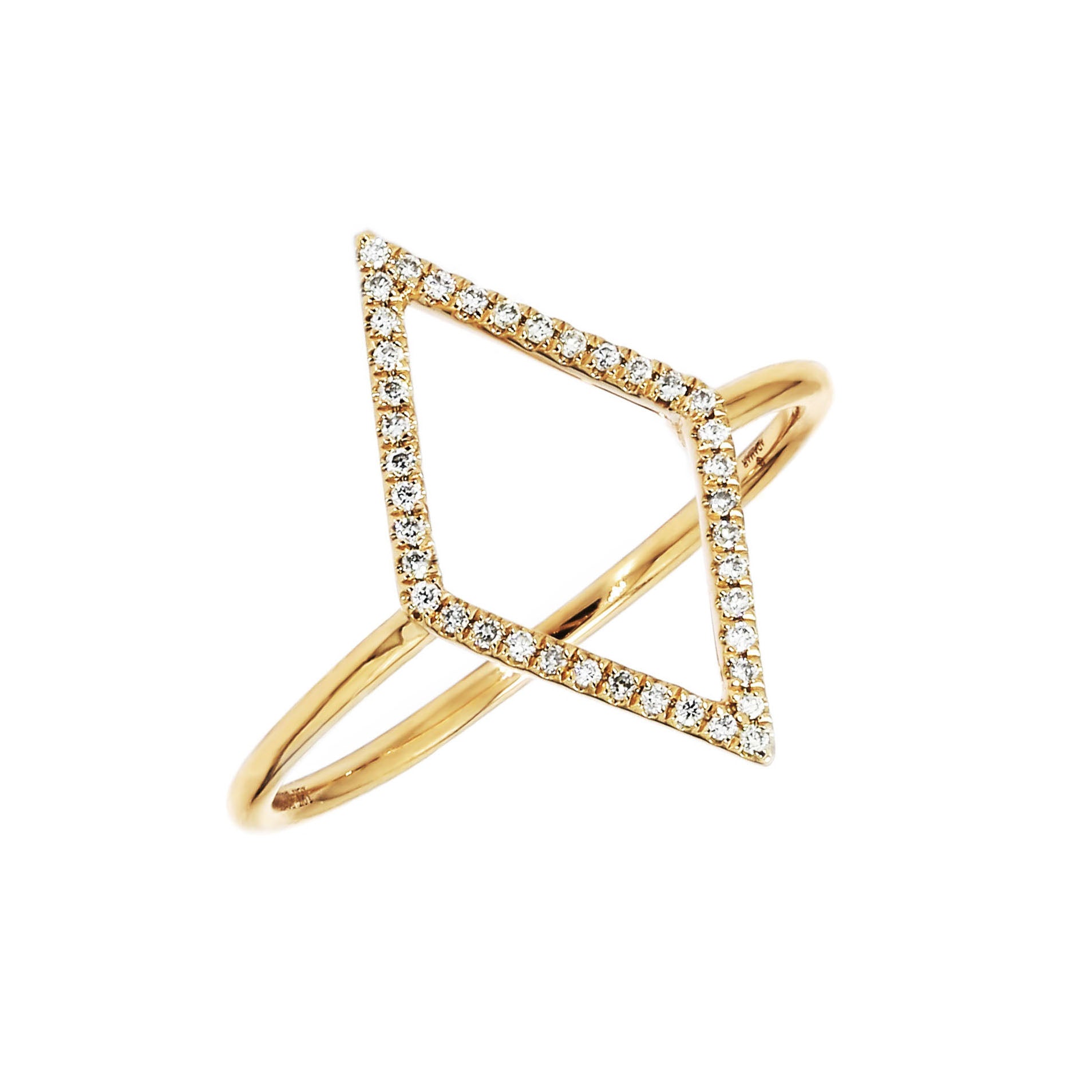 Adamar Jewels LUZ Cometa Ring in 18K yellow gold set with diamonds