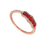 Adamar Jewels CREENCIA Siempre Ring Mini in 18K rose gold set with ruby and diamonds