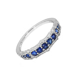 Adamar Jewels CREENCIA Siempre Ring in 18K white gold set with sapphire and diamonds
