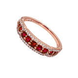 Adamar Jewels CREENCIA Besito Ring in 18K rose gold set with ruby and diamonds