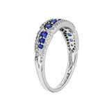 Adamar Jewels CREENCIA Besito Ring in 18K white gold set with sapphire and diamonds